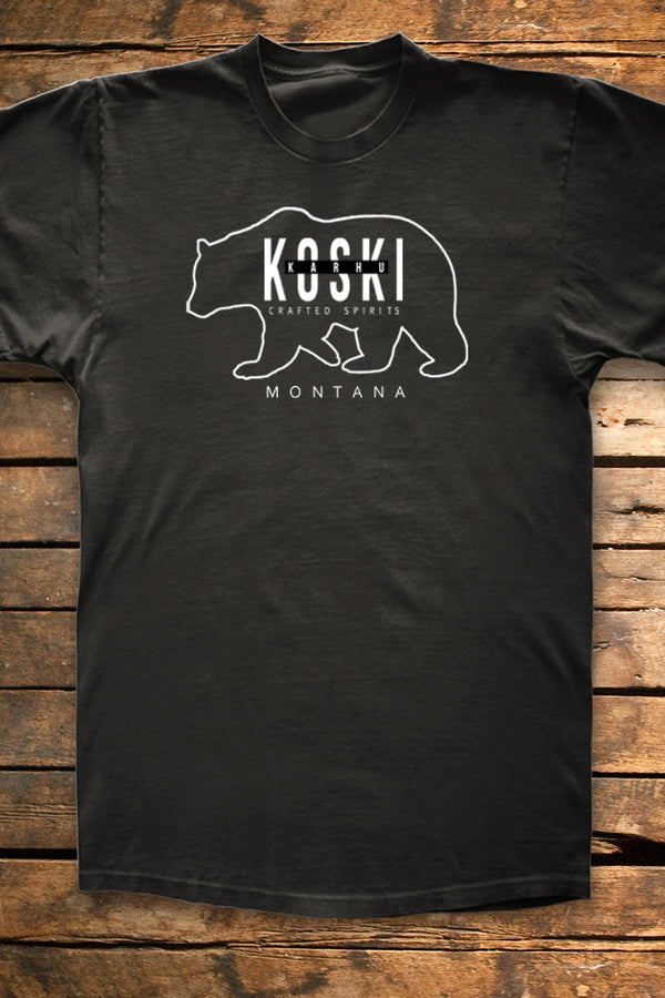 The Karhu Koski Distillery Men's Black Bear Silhouette T Shirt